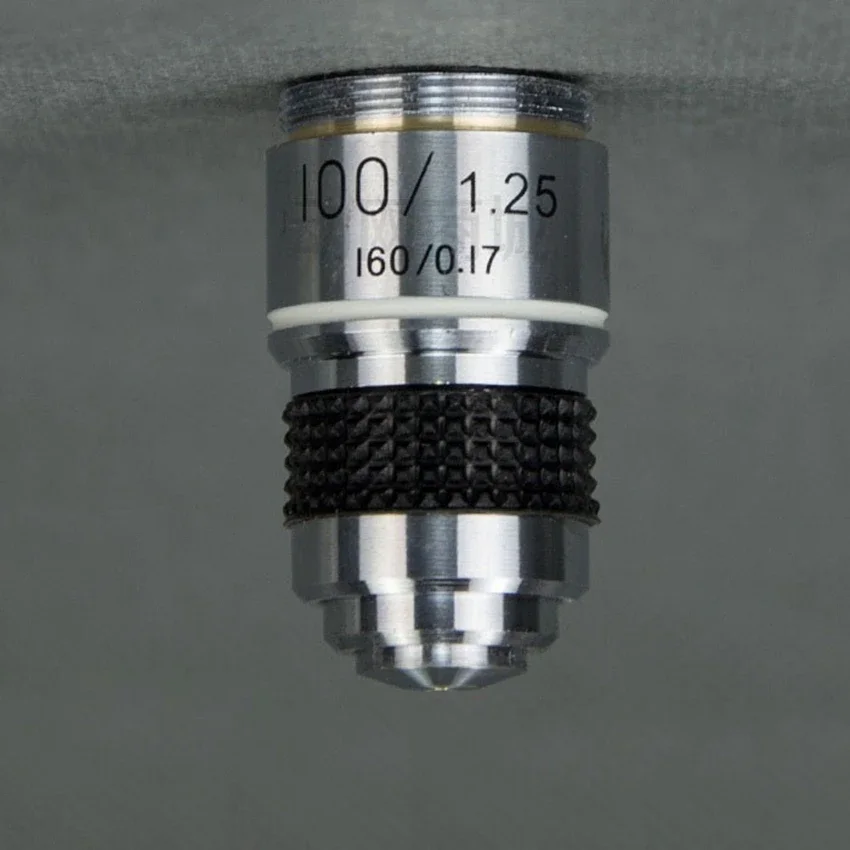 100X 185 Biological Microscope 100/1.25 160/0.17 Oil and Spring Achromatic Objective Lens