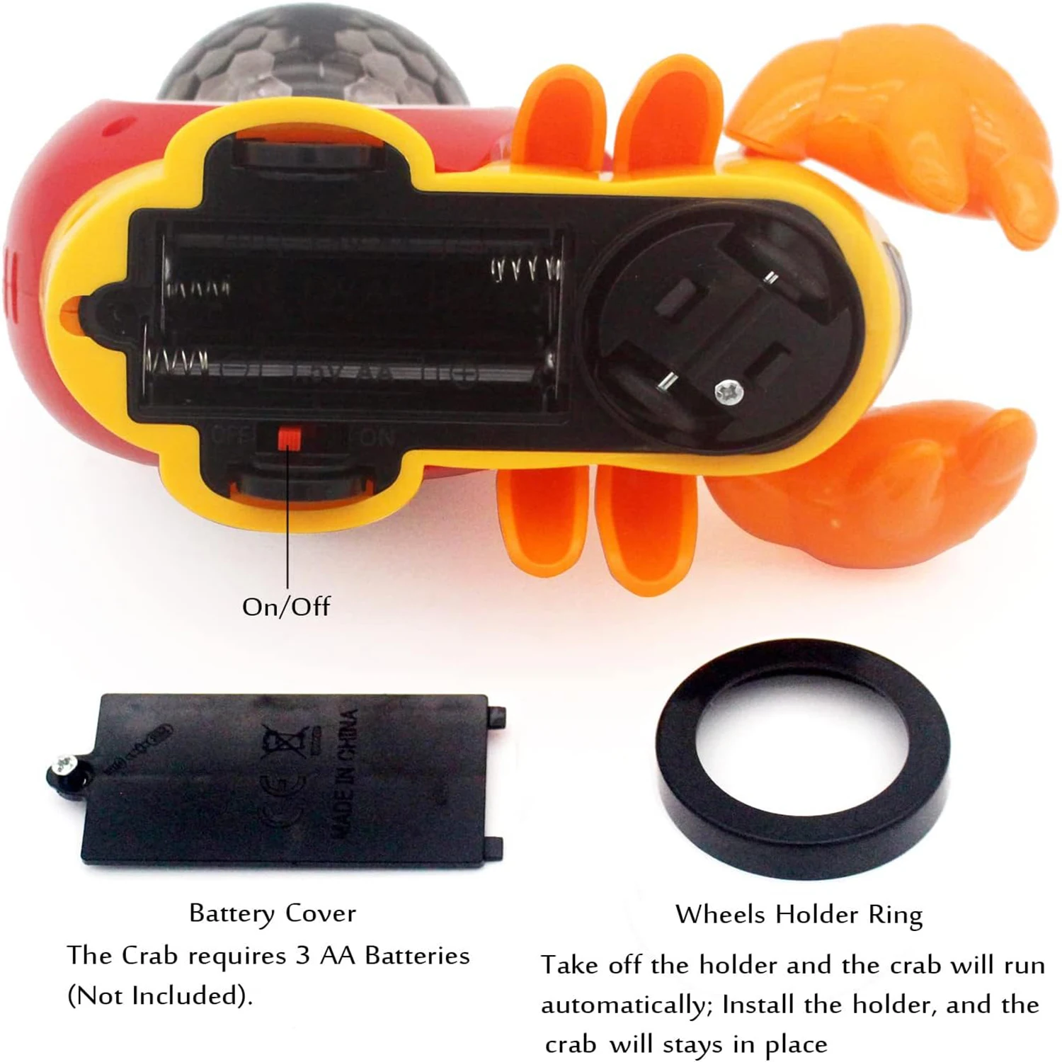 Elektryczna zabawka krab pustelnik z dźwiękiem i światłem, automatyczne unikanie przeszkód, rozwijanie inteligencji i wczesnej edukacji dzieci.