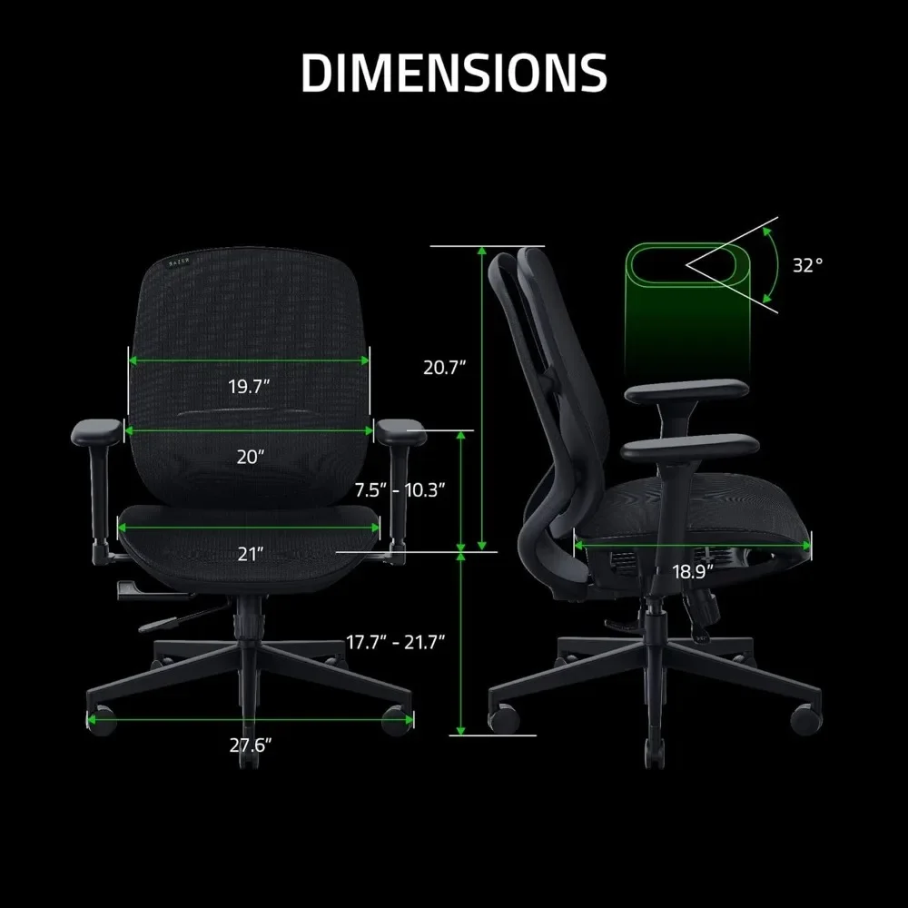 Gaming Chair, Ultra-Durable & Breathable, 130 Degree Recline, Adjustable Lumbar Support, 3D Armrests, Ergonomic Gaming Chair