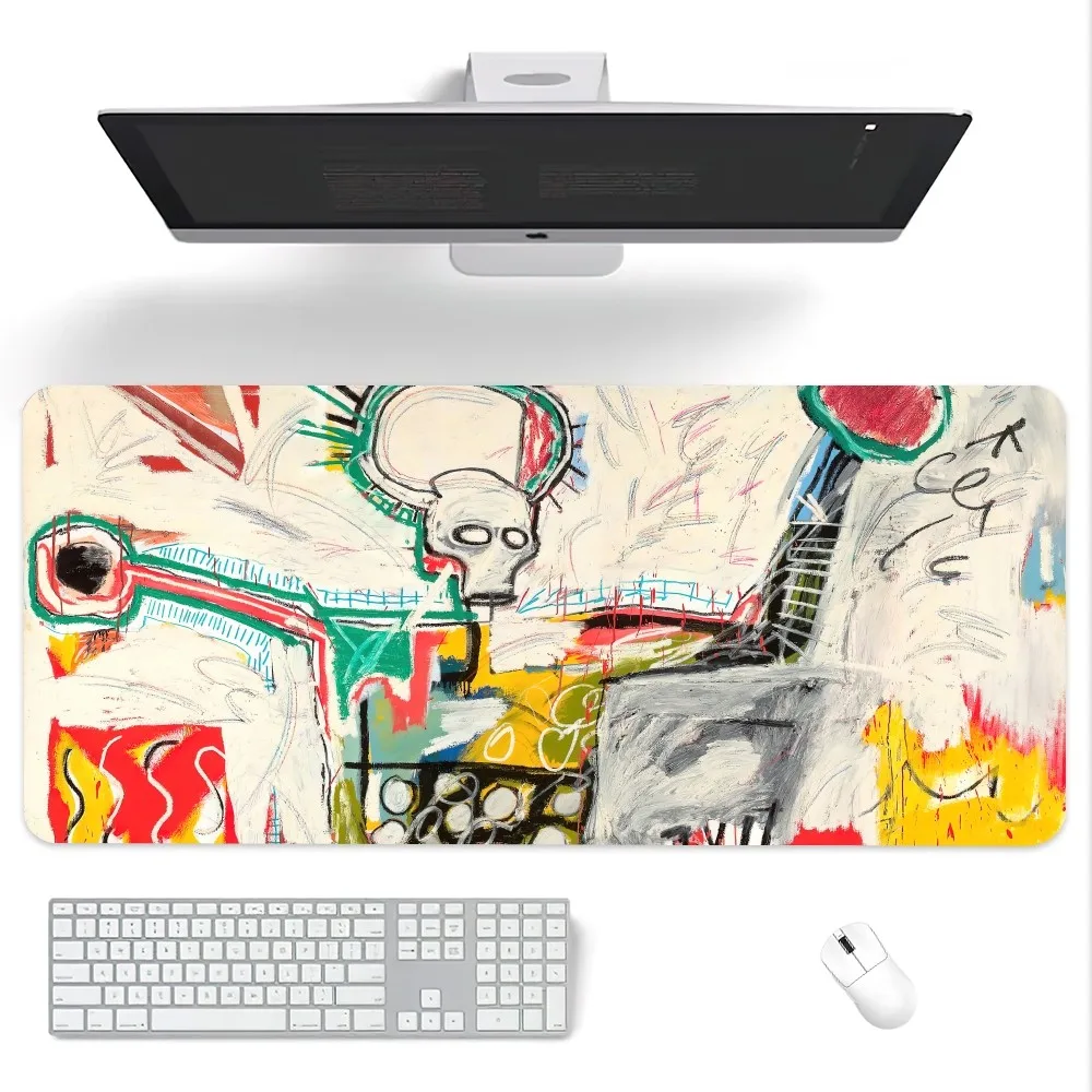 Art J-Jean-Michel B-Basquiat Mouse Pad Computer Laptop Gaming Office Wrist Guard tappetino per tastiera antiscivolo