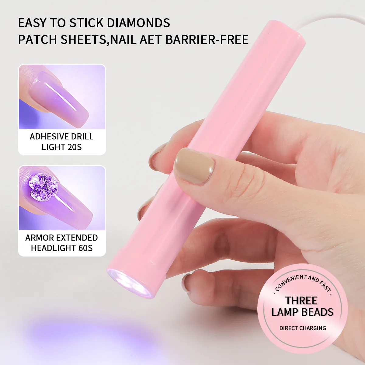 Draagbare Mini Nagellamp Droger Pen UV LED Gel Polish Curing Alle Gels Tool Cabine Enkele Vinger Zaklamp Lamp Nail Art Apparatuur