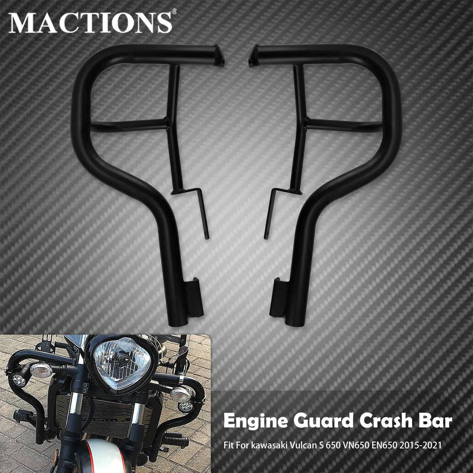 Motorcycle Crash Bar Highway Engine Guard Protective Frame Bumper Black For kawasaki Vulcan S 650 VN650 EN650 2015-2022 2023