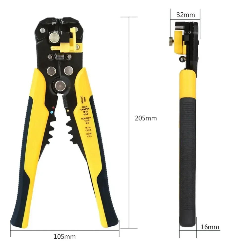 Wire Stripper Self-adjusting Cable Cutter Crimper Automatic Wire Stripping Tool Cutting Pliers Tool for Industry