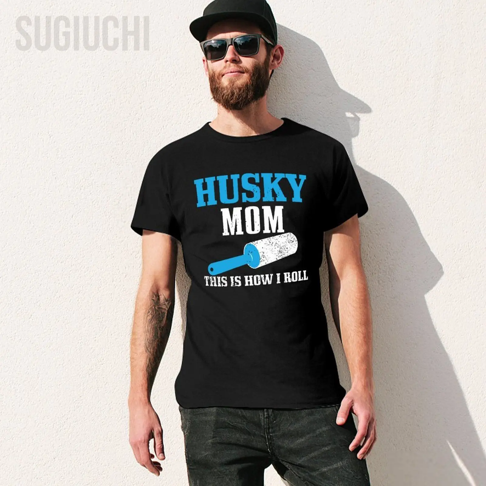 Unisex Men Husky Mom Dog Hair Funny Siberian Husky Mama Tshirt Tees T Shirts Women Boys 100% Cotton T-Shirt