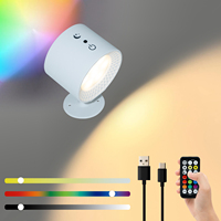 Led Wall Lamp Touch Control Remote 360 Rotatable USB Recharge Wireless Portable RGB Night Light For Bedside Bedroom Reading Lamp