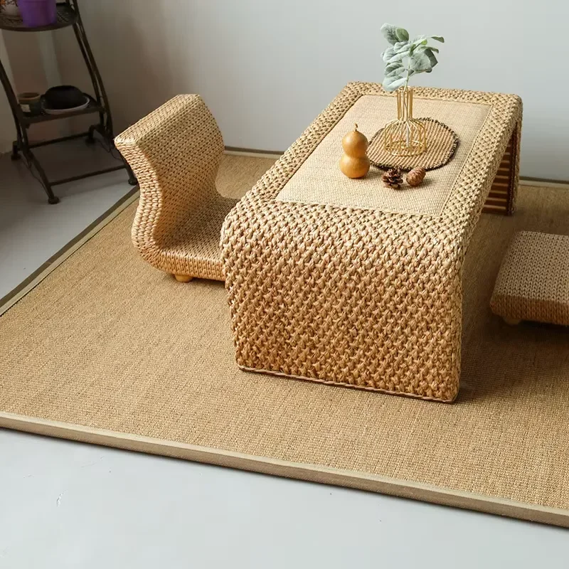 Sisal and Jute Carpets Living Rooms Coffee Tables Grass Woven Linen Tatami Mats Cat Paws Modern and Simple Nordic Area Rug