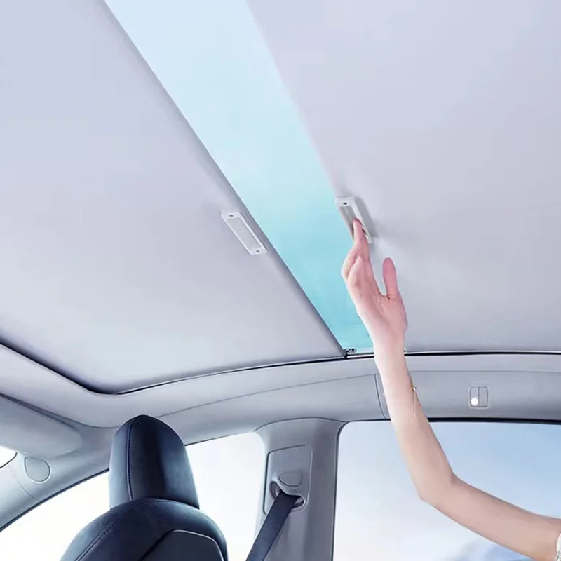 For Tesla 2016-2023 Model 3 Y Sunshade Roof Shade Suitable for The Original Sunroof Heat-insulating Scroll Sunshade Sunscreen