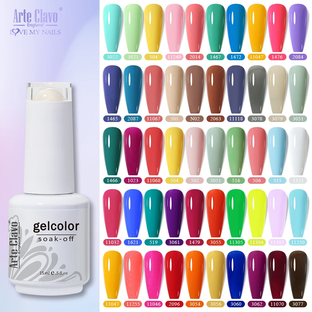 Arte Clavo 15ml UV Nail Gel Polish LED Nail Gel Nude Colors Series Lacquer Soak Off Natural Red Gel Varnish Primer Base Top Coat
