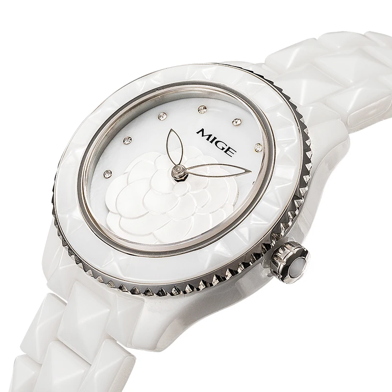 MIGE Watches for Women Ceramic Fashion Rose Gold Quartz Watch Waterproof  Ladies Female Watch Gift Wristwatch