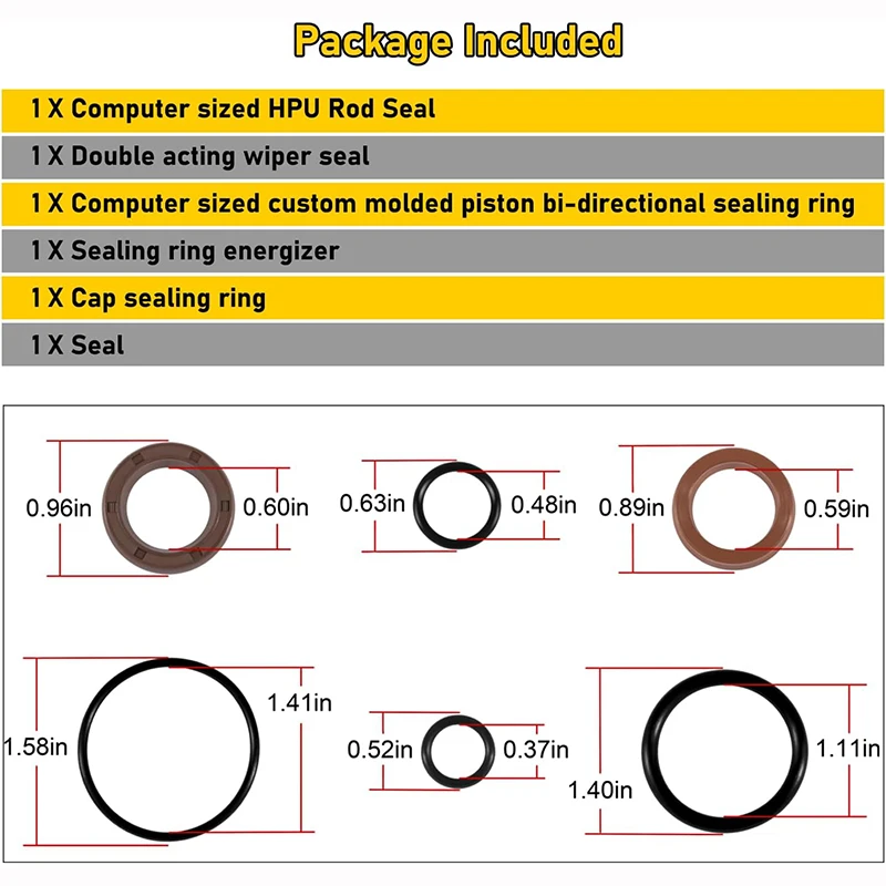 Power Steering Actuator Repair Kit for Volvo Penta 21910902 3812269 3860883 3862210 3862513 FSM018 (Set of 6) Boat Accessories