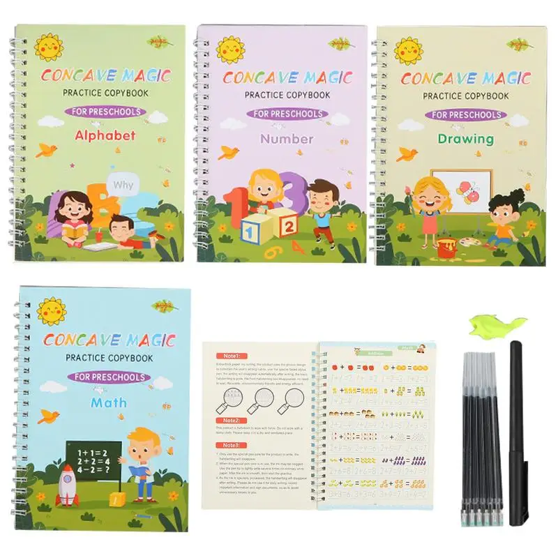 Handwriting Workbook Hand Writing Books For Kids Magic Practice Copybook For Kids Handwriting Practice Grooves Design Magic Ink