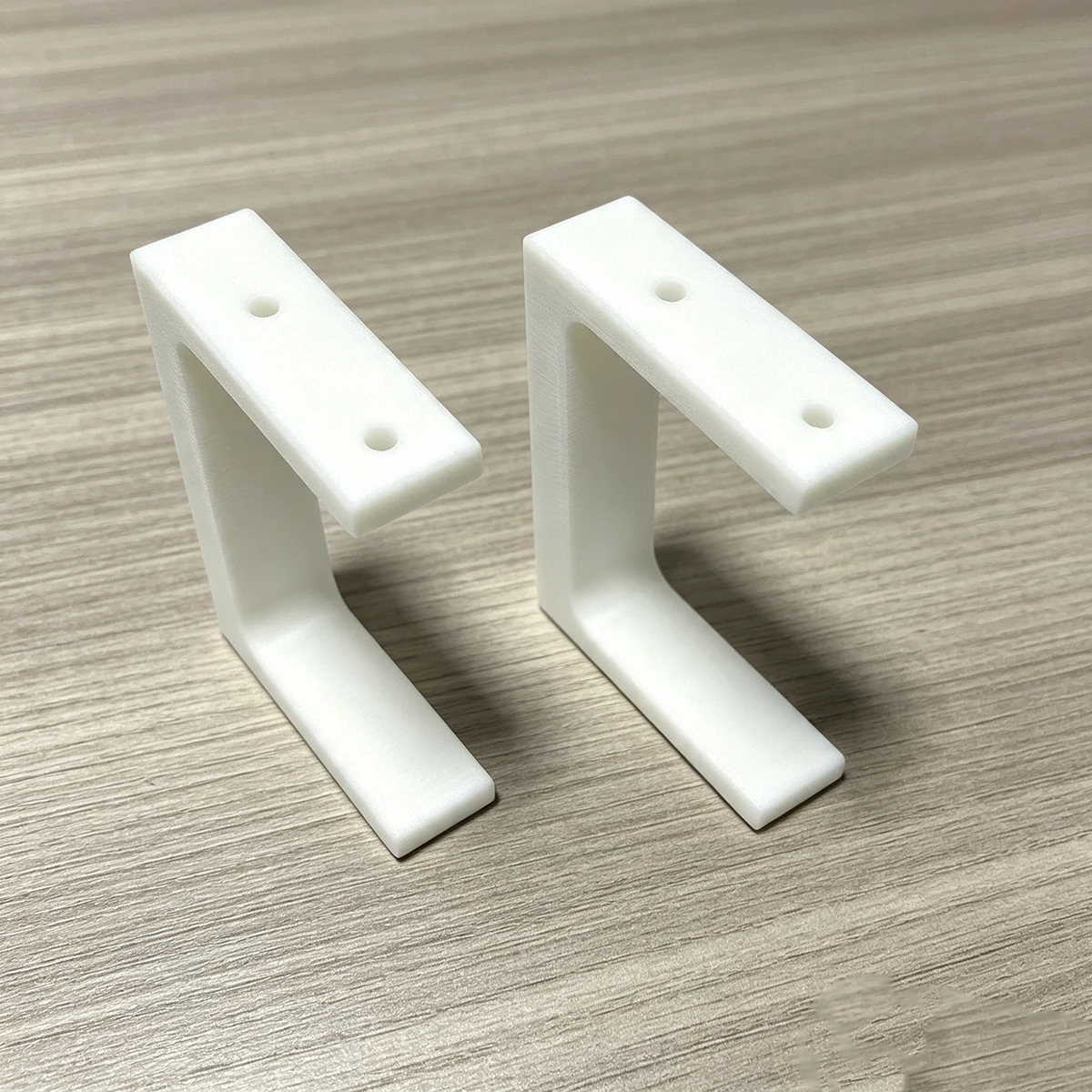 White 2Pc U-Shaped Bracket with Holes, C-Shaped Wall-Mounted Hanging Bracket, DIY Assembly Load-Bearing Fixed Bracket for Panel Furniture