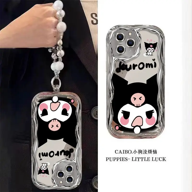 Funda de teléfono con pulsera kuromi para Samsung Galaxy A06 A05 15 M54 M14 M34 A15 A145G A13 4G A21S A22 A23 A04S A03Core suave