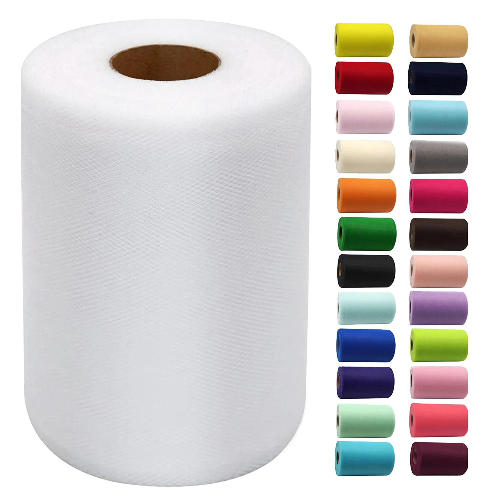 الأبيض تول النسيج 15 سنتيمتر بنسبة 25/100/200 YD بكرة الشريط DIY بها بنفسك استحمام الطفل حفلة عيد ميلاد زينة الزفاف لوازم الحرفية