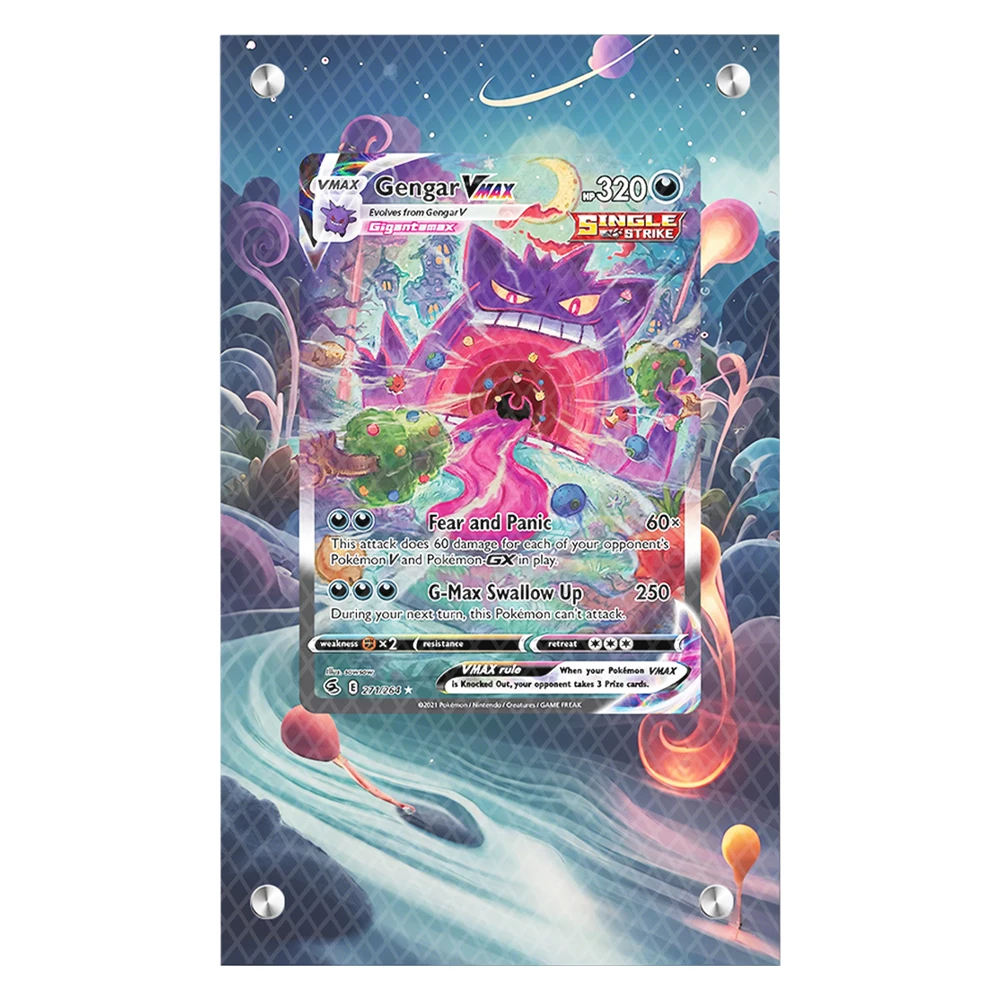 

Diy Новый Ptcg Gengar Vmax Карточка из акрилового материала Кирпич Ptcg Gengar Коллекционная карта Акриловая подставка для дисплея без карт в комплекте