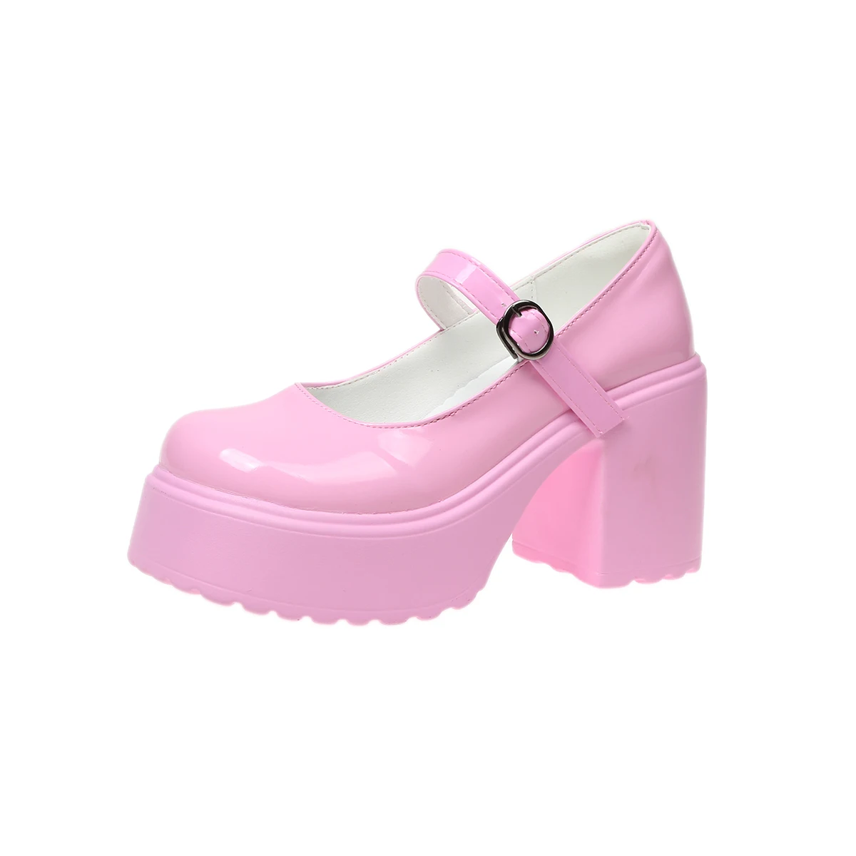 Hot Pink Princess Shoes for Women Chunky Platform Super High Heels Mary Janes Shoes Woman Pumps Thick Heeled Y2K Lolita Shoes