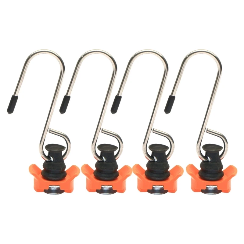 4pcs Heavy Duty Airline Hooks, Tie Down Accessories For Motorhomes Campers Secure Hauling Easy Install Cargo Hooks