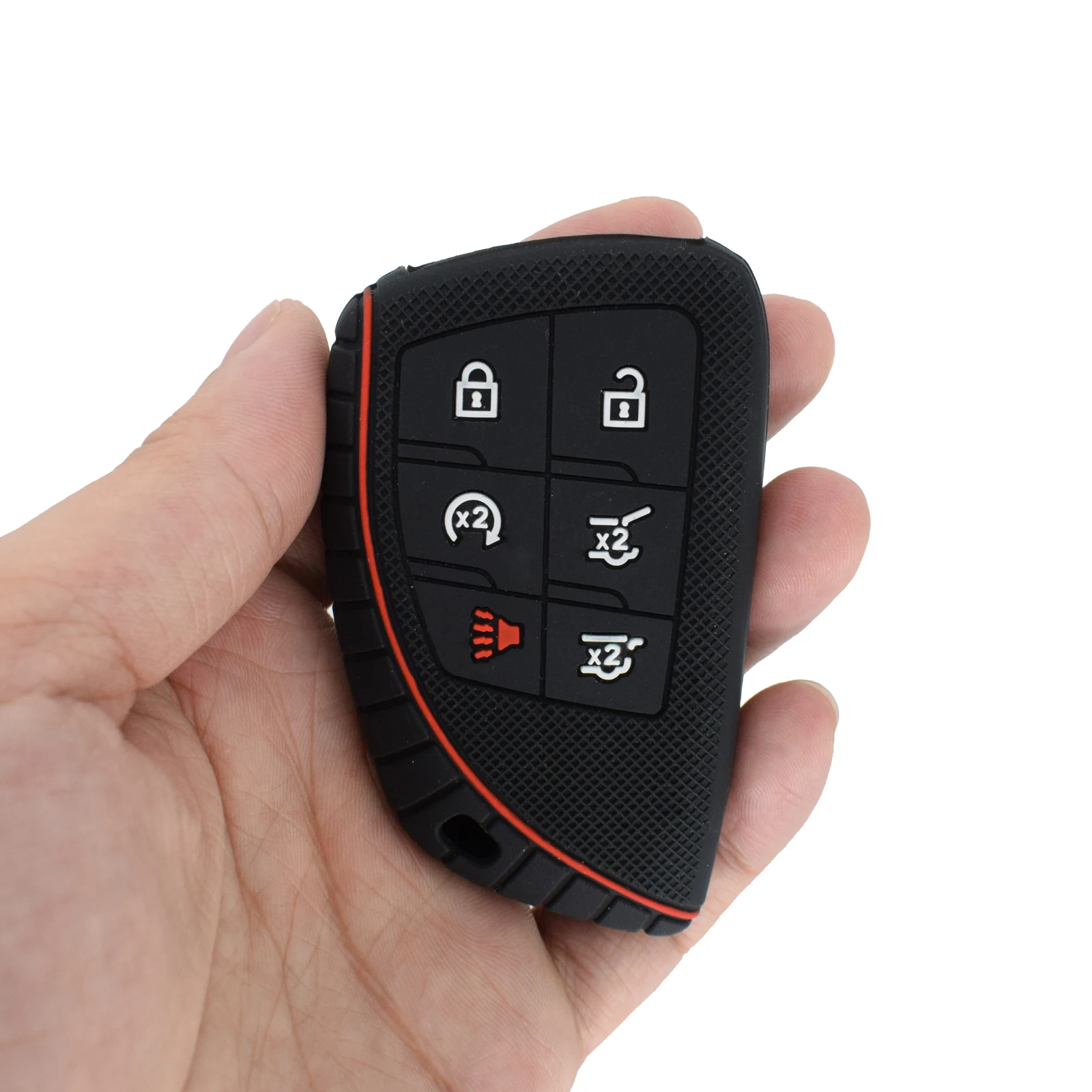 6 Button Silicone Remote Key Cover Case Fob Shell for Chevy Chevrolet Tahoe Suburban for GMC Yukon 2021 2022 Rubber Protection