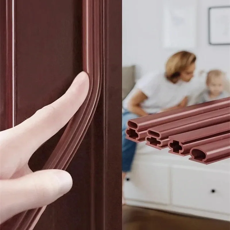 6M Security Door Access Door Window Sealing Strip TPE Self-Adhesive Weatherproof Anti-Collision Strip Sound Insulation Strip