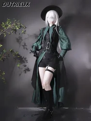 Japanese Goth Lolita Long Retro Slim-fit Vest Jacket and Single Breasted Long-sleeved Shirt Shorts Handsome Knight Suit
