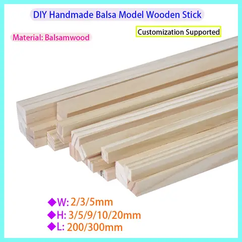 Used for DIY Crafts, Accessories, Balsa Wooden Stick Models, Architectural Carving Techniques, and Square Bars
