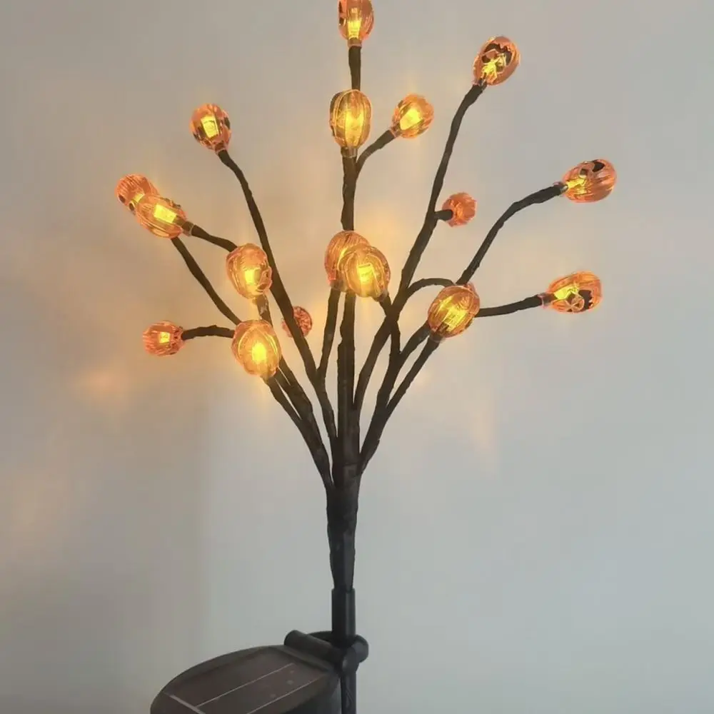Waterproof Solar Pumpkin Garden Stake Light Maple Leaf LED Decorative Lamp Outdoor Yard Pathway Lighting For Halloween