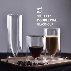 Brewista Transparent Heat Resistant Double Wall Glass Water Cup Clear Resistant Glass Espresso Portable Bullet Coffee Cup Set