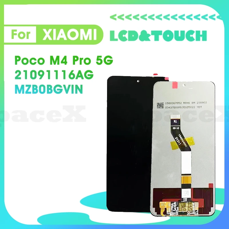 

M4Pro 5G 6.6"Original For Xiaomi Mi Poco M4 Pro 5G LCD 21091116AG MZB0BGVIN Display Digitizer Assembly Replacement Phone Screen