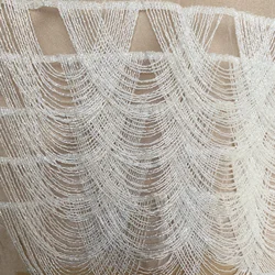 Clear White 5 Stripes Beads Wave Tassel Fringe Sewing Mesh Lace For Fashion Dresses Wedding Party Evening Accessories Patch