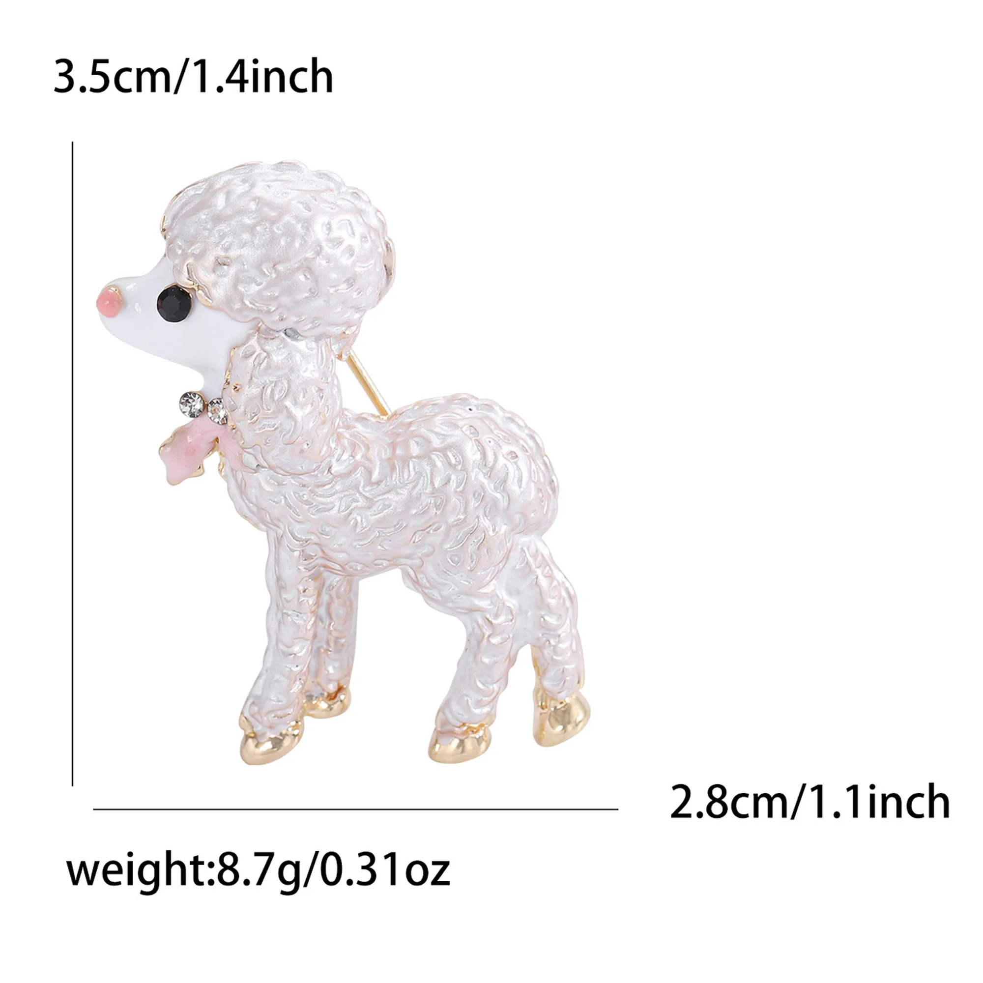 Beaut&Berry Classic Enamel Sheep Brooches for Women Rhinestone Animal Pins Casual Party Accessories New Gifts Friends Decoration
