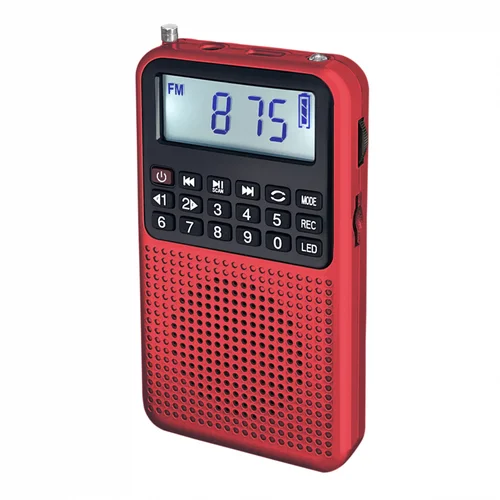 Imagen 2 del producto Miniradio FM L-628 con ranura para tarjeta TF, linterna con luz LED, auriculares, batería recargable, para correr, caminar y casa