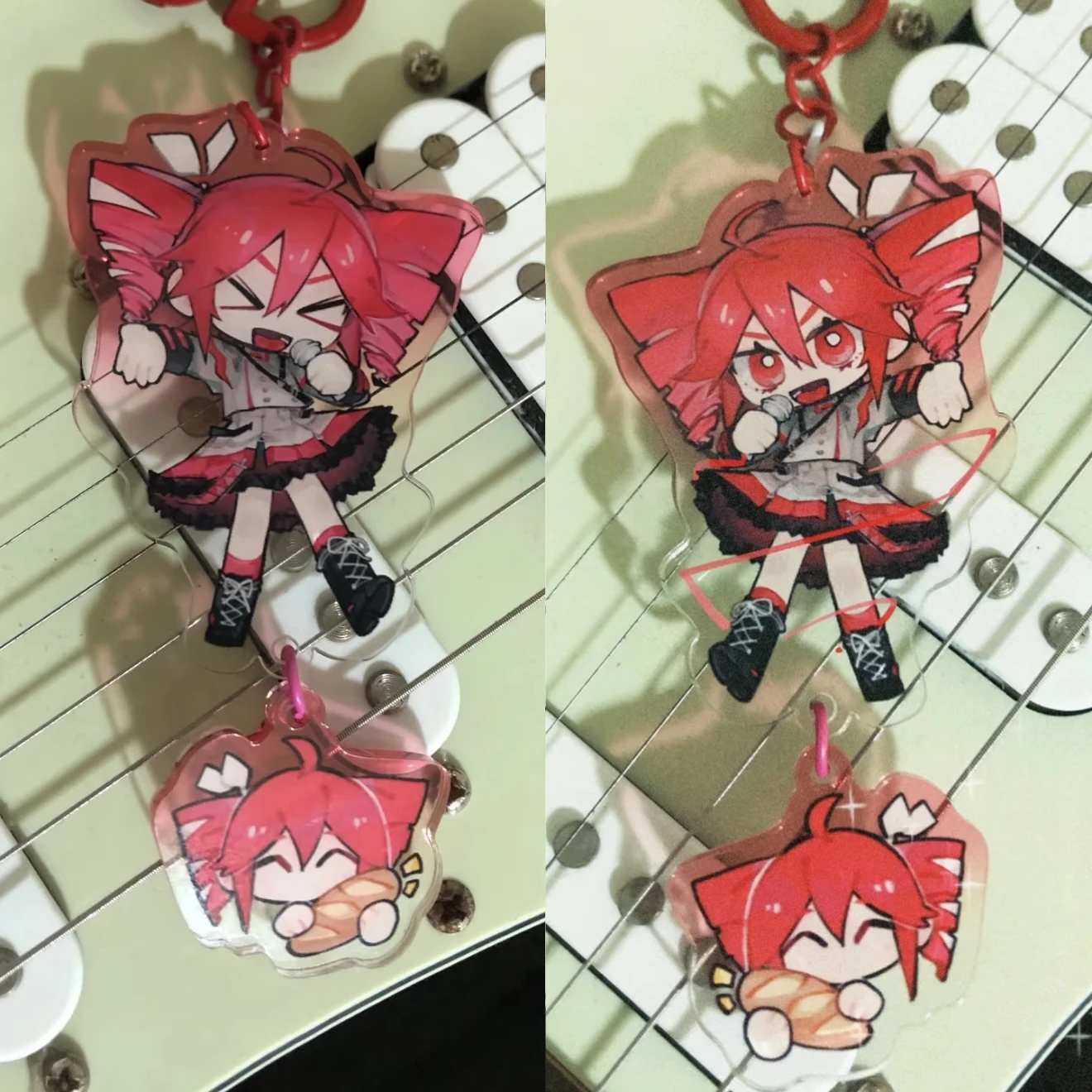 Anime Kasane Teto Cosplay Acrylic Keychain Pendant Charms Backpack Decoration