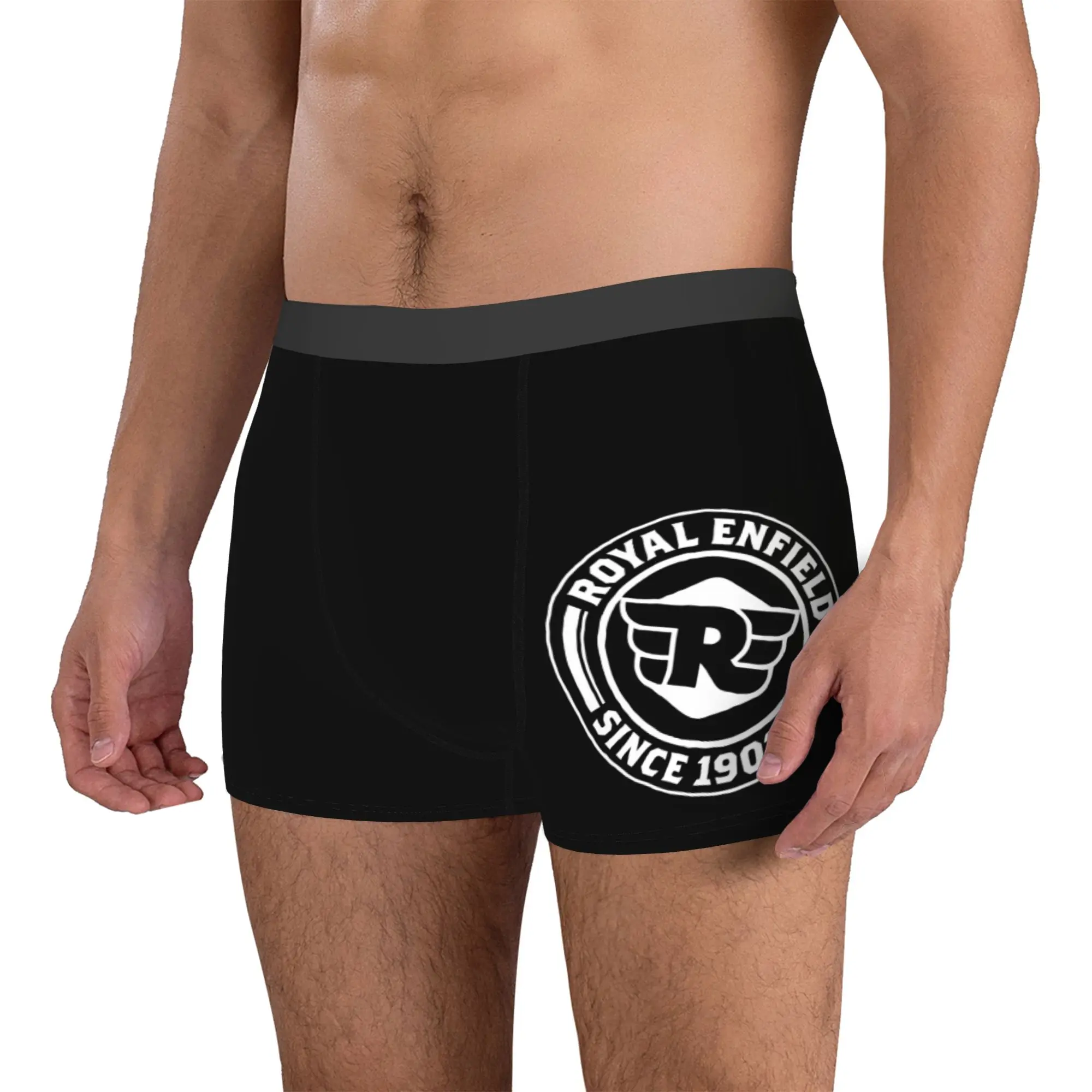 Custom Male Funny Royal-Enfields Motorcycle Underwear Motor Bicycles  Boxer Briefs Stretch Shorts Panties Underpants