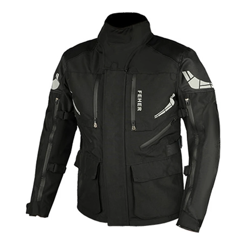 

S-7XL Black Wear-Resistant Motorcycle Equipment Anti-Fall Racing Jacket Reflective Motocross Clothing Waterproof Biker Protector