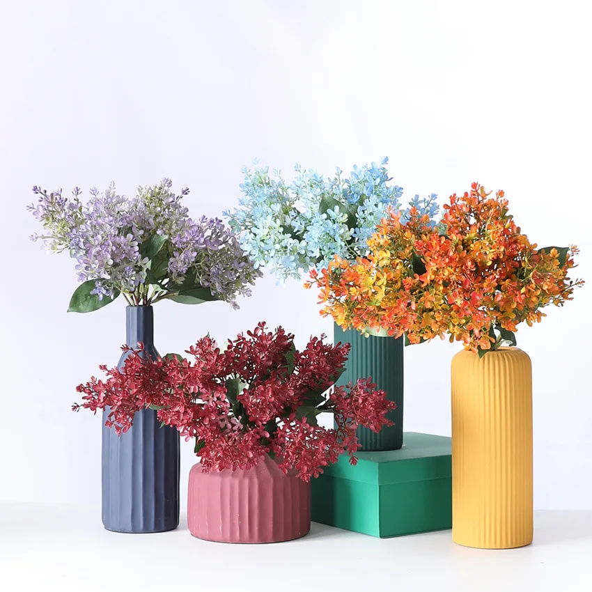 

6Pcs Artificial Small Wild Flower Home Decoration Small Gypsophila Plastic Fake Flowers Wedding Party Garden Decor Scene Layout