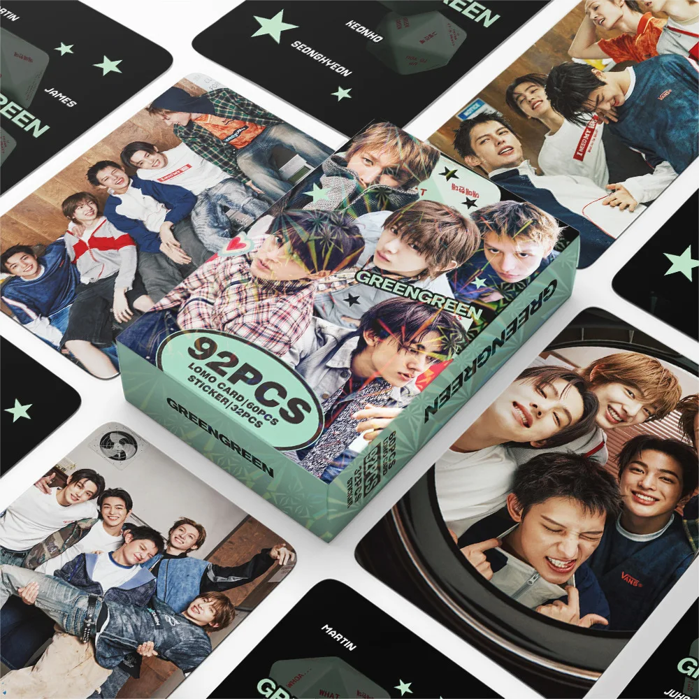

Набор из 92 фотокарточек CORTIS GREENGREENT POP LOMO Star, коллекционные карточки для фанатов, печатные фотокарточки