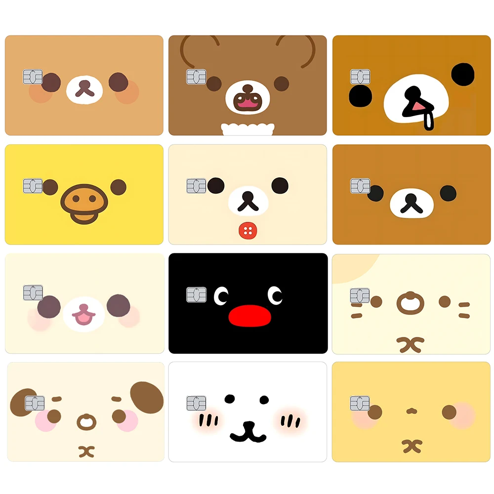 Pegatinas Mate para Tarjetas de Crédito con Diseño de Rilakkuma, Aptas para VISA, JCB, AmEx, Mastercard y Otras Tarjetas Bancarias