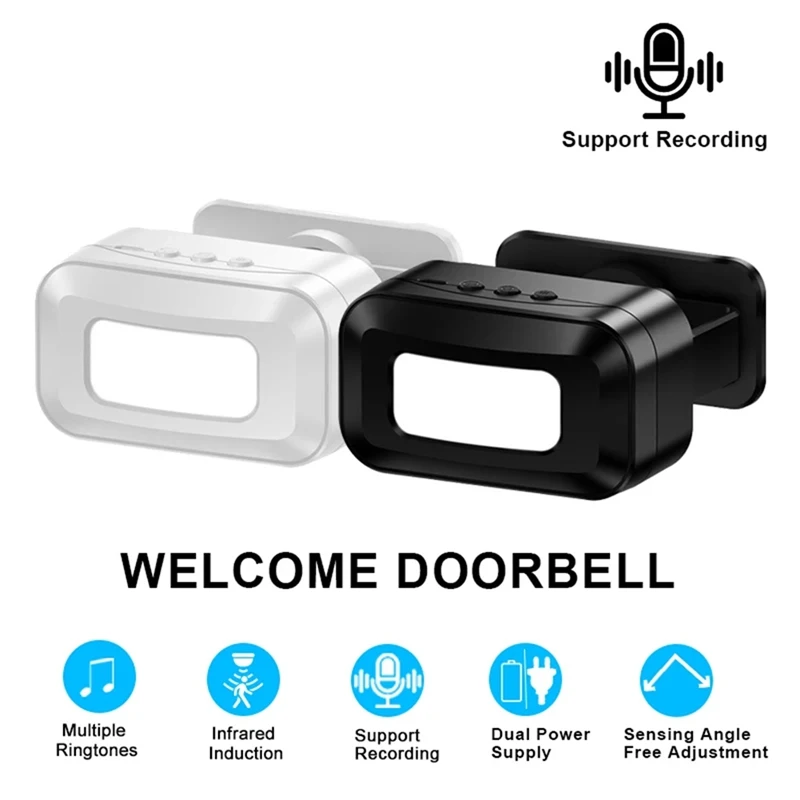 Rechargeable Smart Welcome Doorbell Welcome Sensor Wireless Welcome Doorbell Voice Reminder For Store Entrance