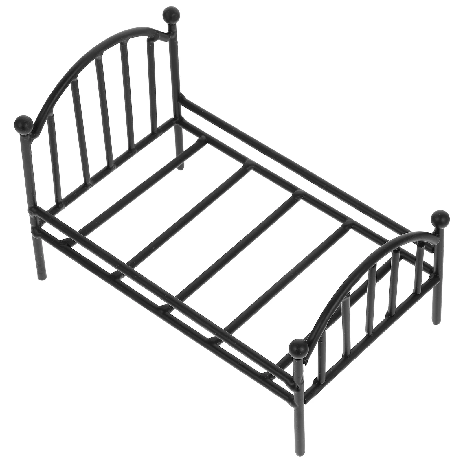 Wrought Iron Potting Stand Tiny House Furniture Crib Bed Mini Bedroom Accessories Child Vintage Home Decor