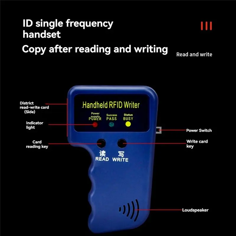 125Khz RFID Card Reader +1 Keyfobs Kit Copier Writer Duplicator Programmer ID Card Copy EM4305 T5577 Each Writable Tags-A12I