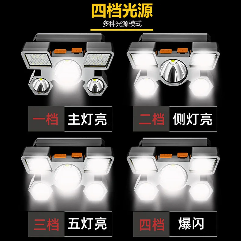 

NL Powerful 5 LED Rechargeable Head Flashlight Fishing Led Headlamp Nitecore Camping Headlights Hunting Torch, Walk in the night