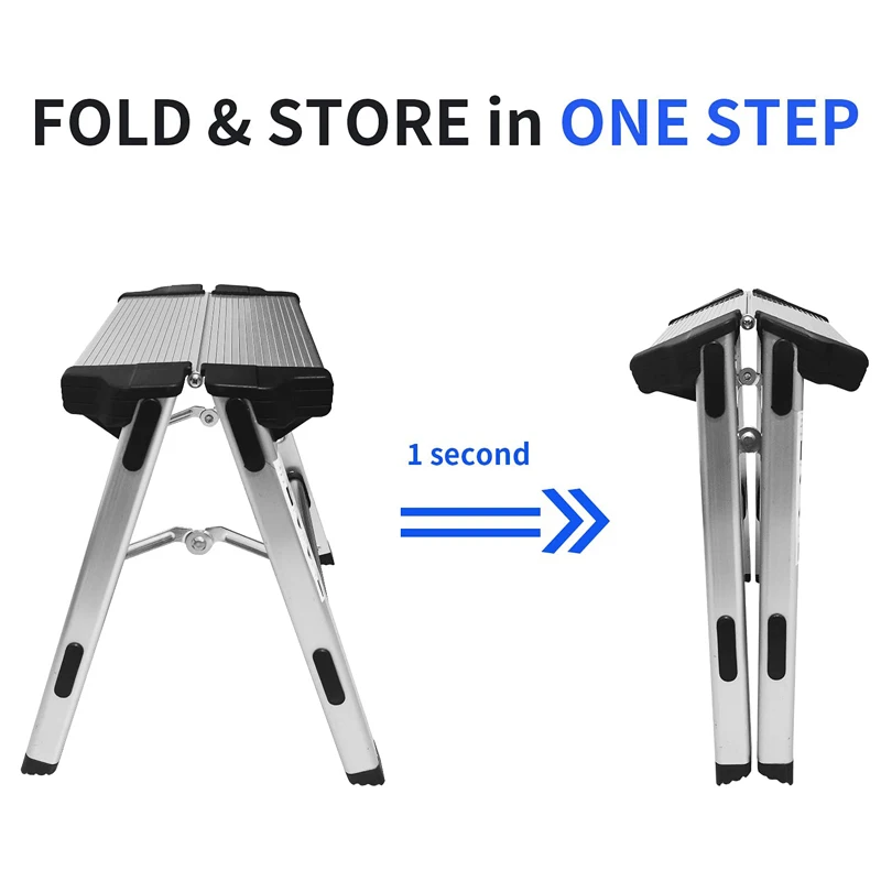 custom.Work Platform Stool Ladder Foldable Shelf Stable Folding Aluminum Indoor Outdoor Ladders Camping Hiking Fishing