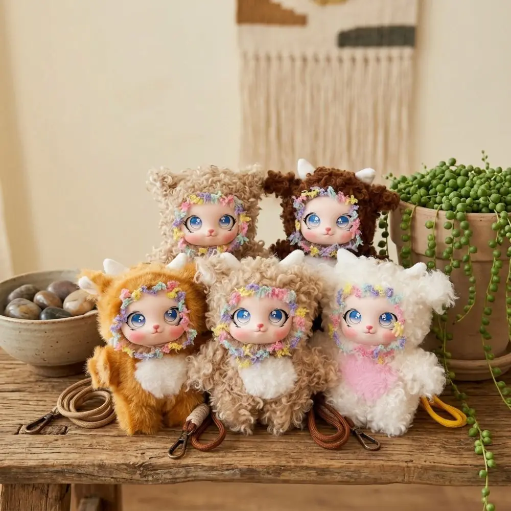 Fluffy Rabbit Keychain Sparkling Big Eyes Lint‑Resistant Bunny Pendant Skin-Friendly Soft Vinyl Face Cute Curly Rabbit Charm