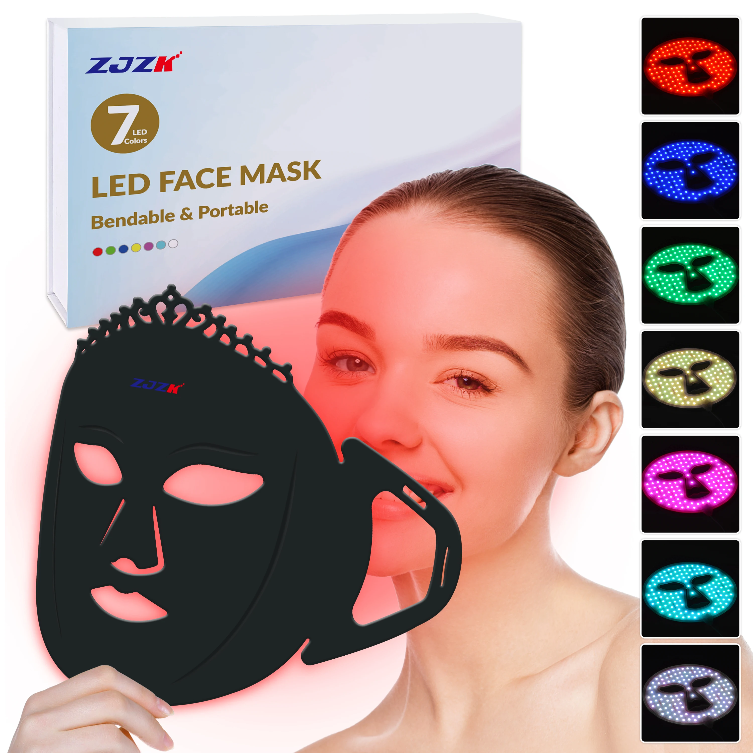 ZJZK Red Light Therapy Facial Scrub 660nm Mascara LED Facial Profesional Forbody 850nmx120chips+940nmx120chips Anti-Aging