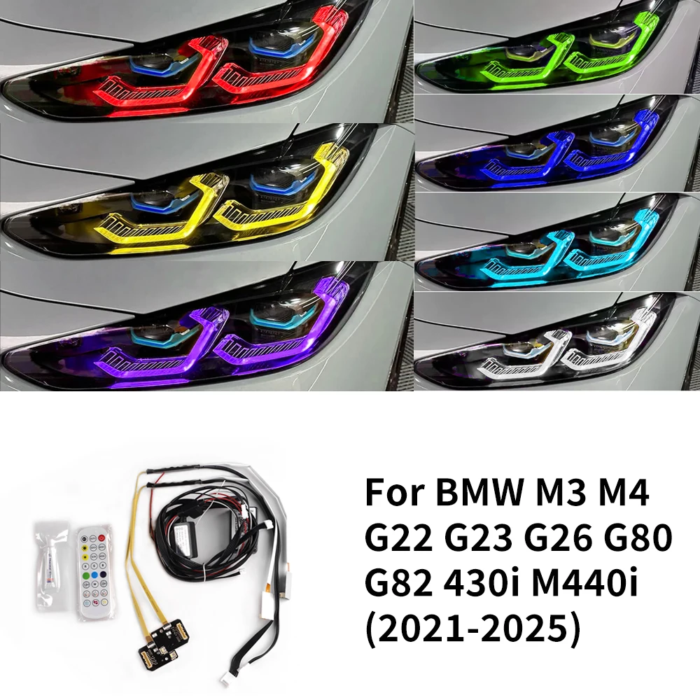 For BMW M3 M4 G22 G23 G26 G80 G82 430i M440i 2021-2025 RGB Yellow