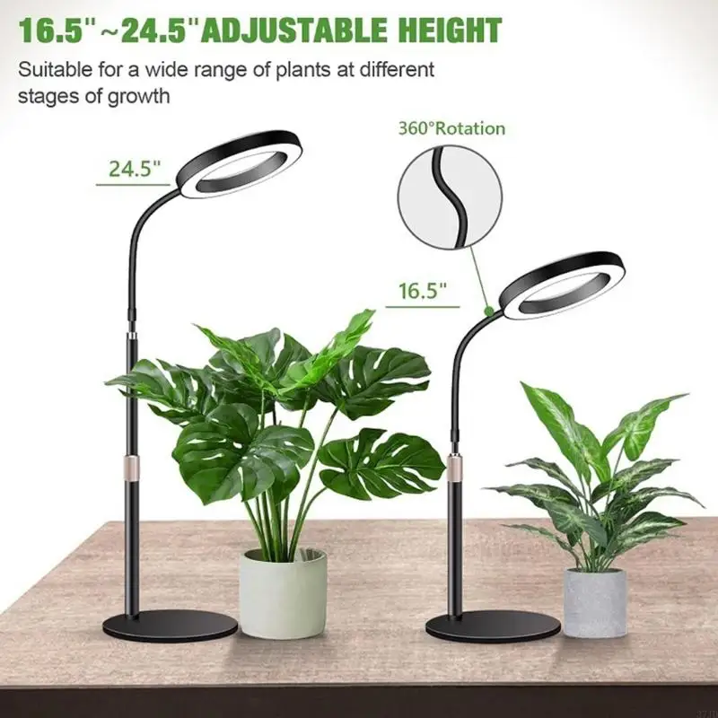 

LED growth light, height adjustable from 23-67 inches, 3/9/12H cycle timing setting,change with 10 levels of brightness for 37JD