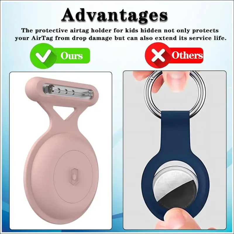 อุปกรณ์ติดตามแท็กอากาศหมุดเข็มกลัดที่ซ่อนอยู่เคสป้องกันกันน้ำเคสซิลิโคนสำหรับเด็กกันของหาย