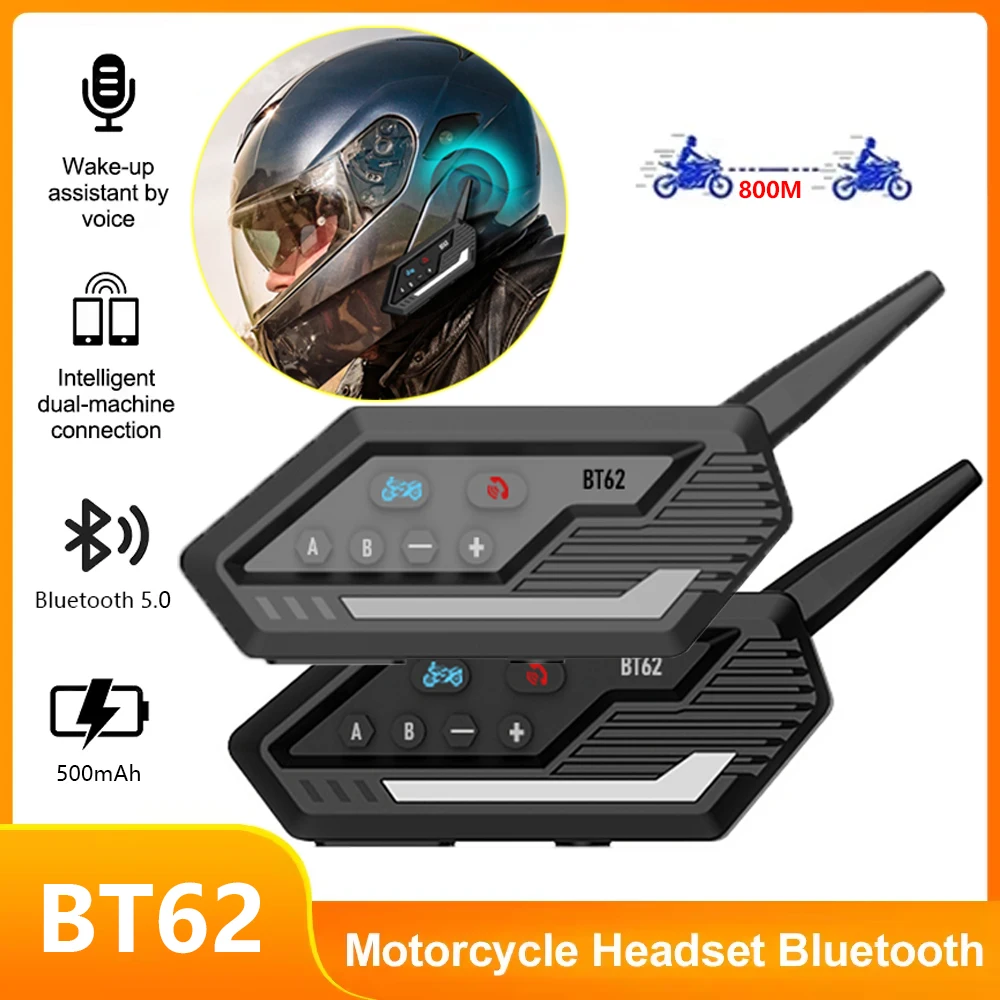 

New Helmet Bluetooth Headset 800M Walkie-Talkie Waterproof Noise-Reducing Stereo Sound Effect Audio 20 Hours of Battery Life