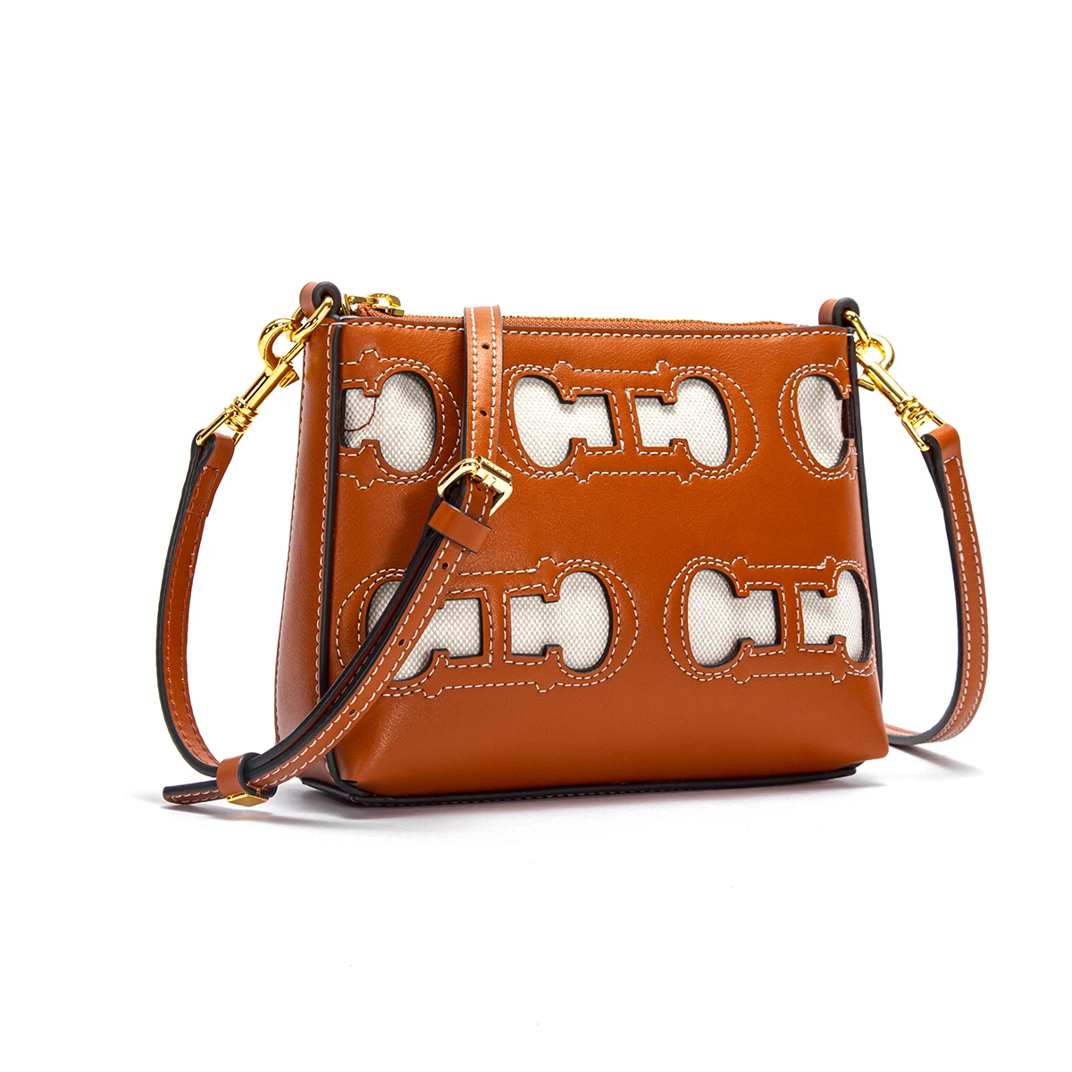 

CHCH Women's Beach Bag 2026 Summer New Brown Hollow Shoulder Bag Suitable for Travel and Vacation 20*6.5*14cm