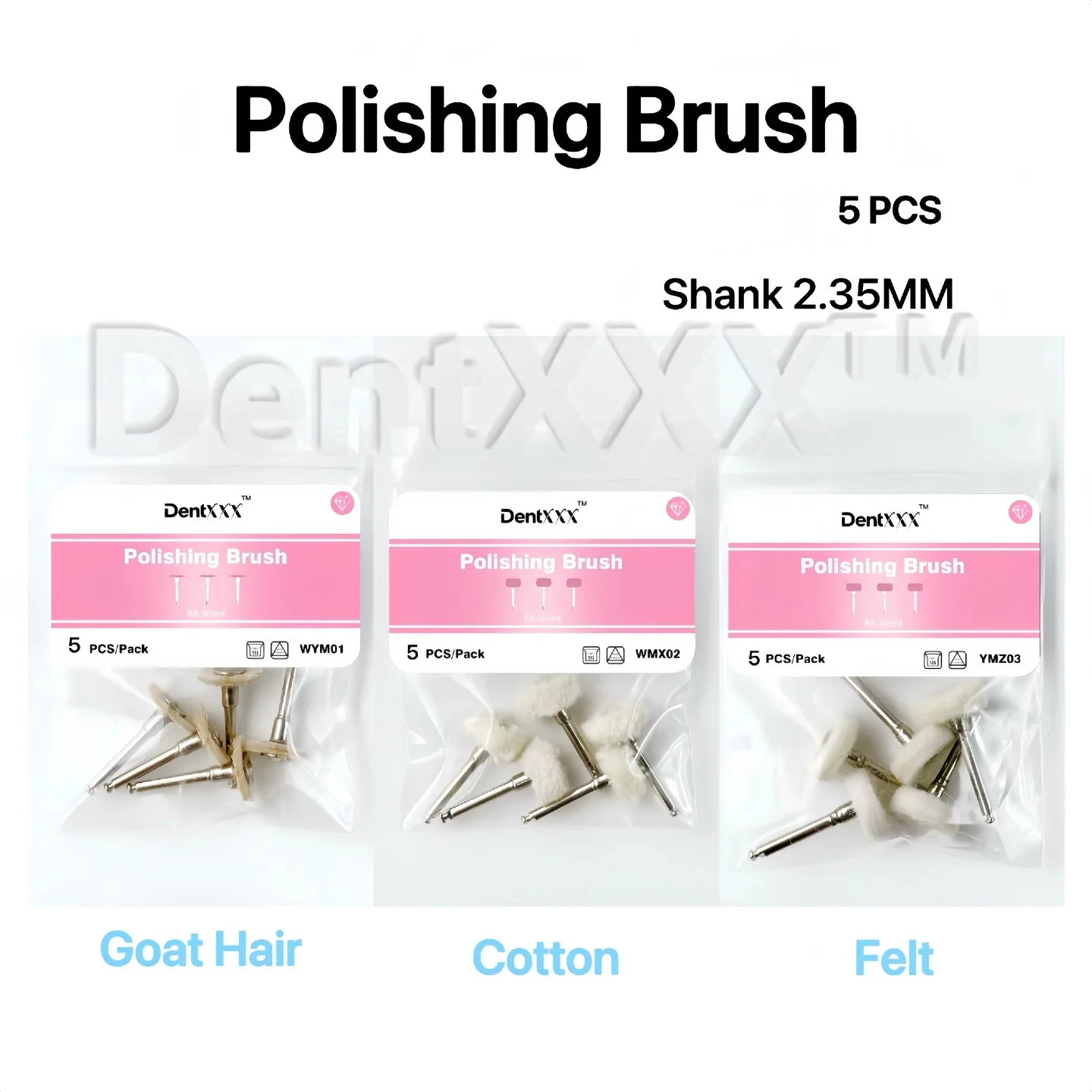 5Pcs/Pack Polishing Brush Felt Wheel Wool Cotton Polishing Brushes Polishers for Rotary Tools 2.35mm Polishing Wheel